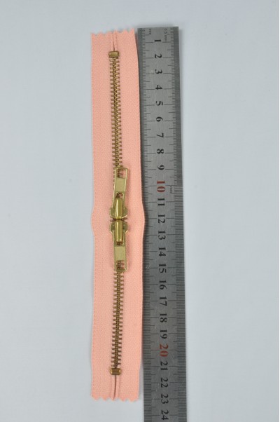 ZIP083  3號拉鏈  密尾雙頭拉鏈  金銅金屬拉鏈  不設單獨拉鍊訂購  45度照